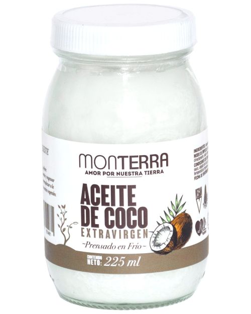 Aceite Coco Orgánico Monterra x 225 ml.