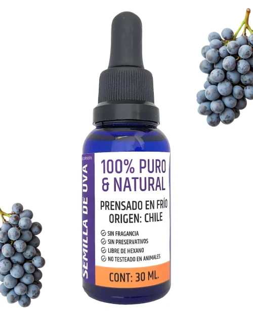 Aceite Semilla Uva Puro Natural x 30 ml.